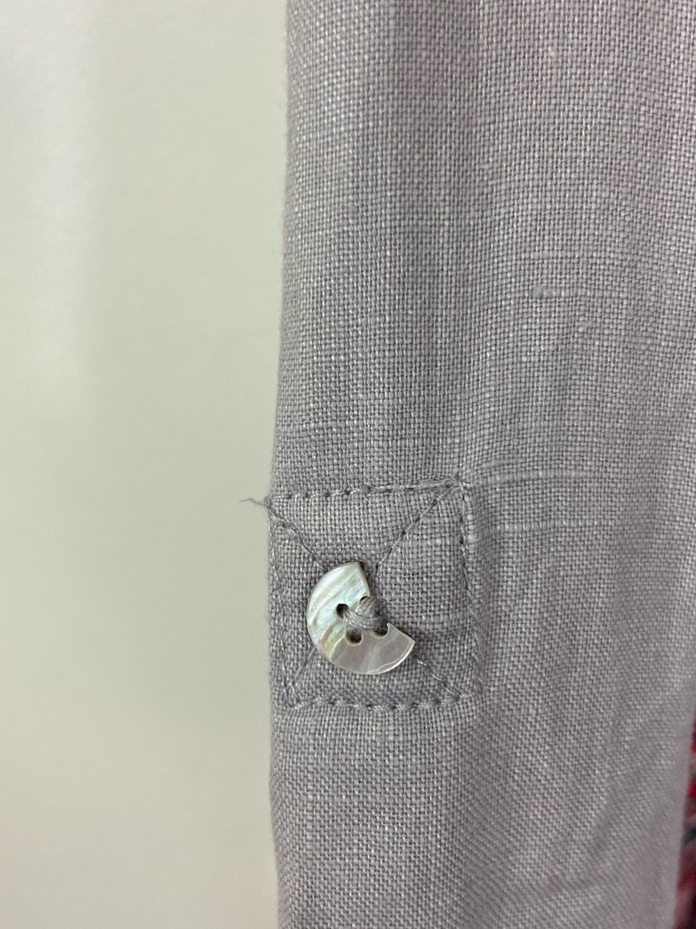 John Mark Patchwork Tunic Blouse XL Boho Embroidered Linen Floral Pockets - Picture 11 of 11